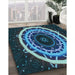 Machine Washable Transitional Blue Ivy Blue Rug in a Family Room, wshpat1870lblu