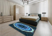 Patterned Blue Ivy Blue Rug in a Bedroom, pat1870lblu