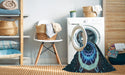 Machine Washable Transitional Blue Ivy Blue Rug in a Washing Machine, wshpat1870lblu