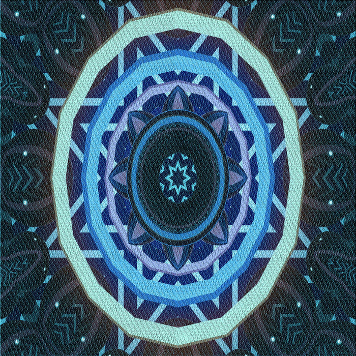 Round Patterned Blue Ivy Blue Rug, pat1870lblu