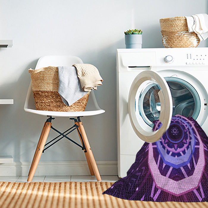 Machine Washable Transitional Indigo Purple Rug in a Washing Machine, wshpat1870pur