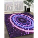 Patterned Indigo Purple Rug in Family Room, pat1870pur