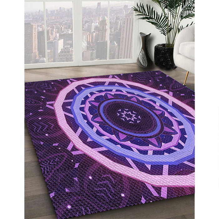 Machine Washable Transitional Indigo Purple Rug in a Family Room, wshpat1870pur
