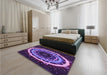 Patterned Indigo Purple Rug in a Bedroom, pat1870pur