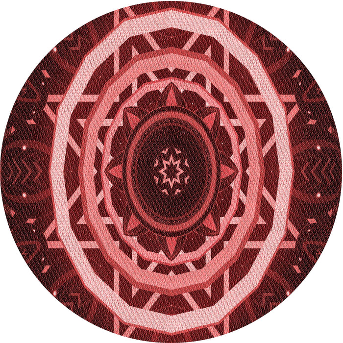 Square Patterned Maroon Red Rug, pat1870rd