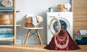 Machine Washable Transitional Maroon Red Rug in a Washing Machine, wshpat1870rd