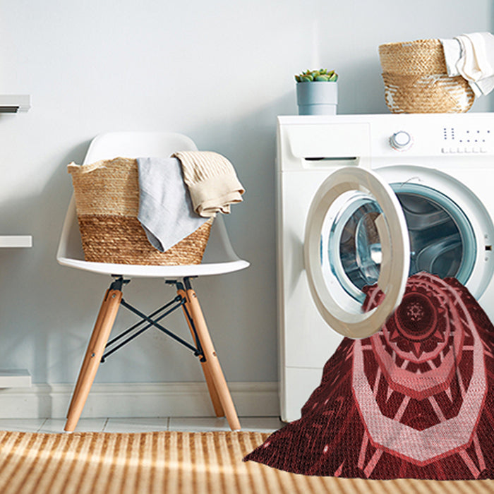 Machine Washable Transitional Maroon Red Rug in a Washing Machine, wshpat1870rd