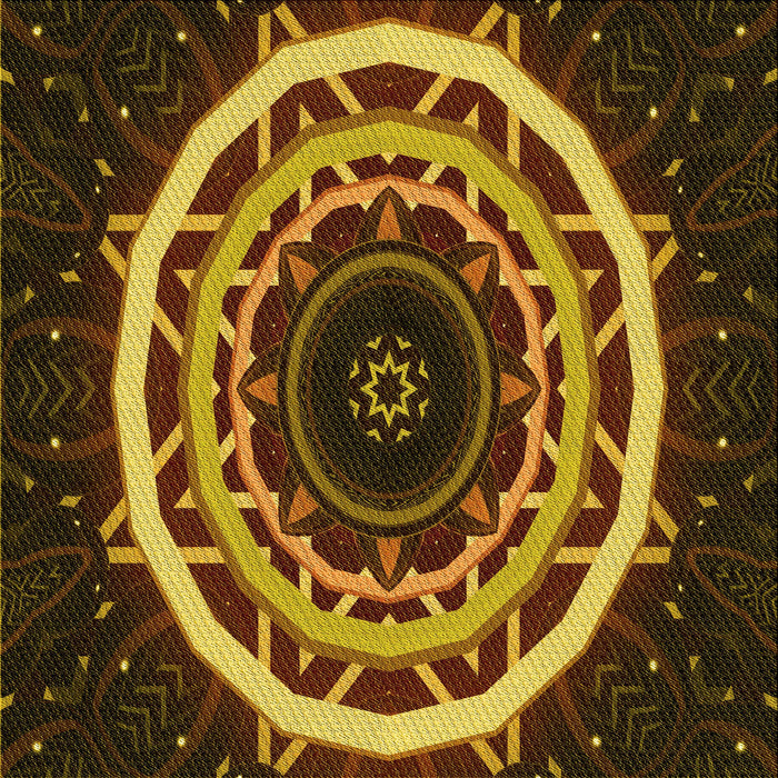 Round Patterned Red Rug, pat1870yw