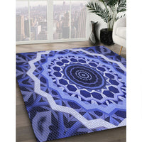 Patterned Sky Blue Rug, pat1871blu