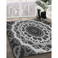 Patterned Black Rug, pat1871gry