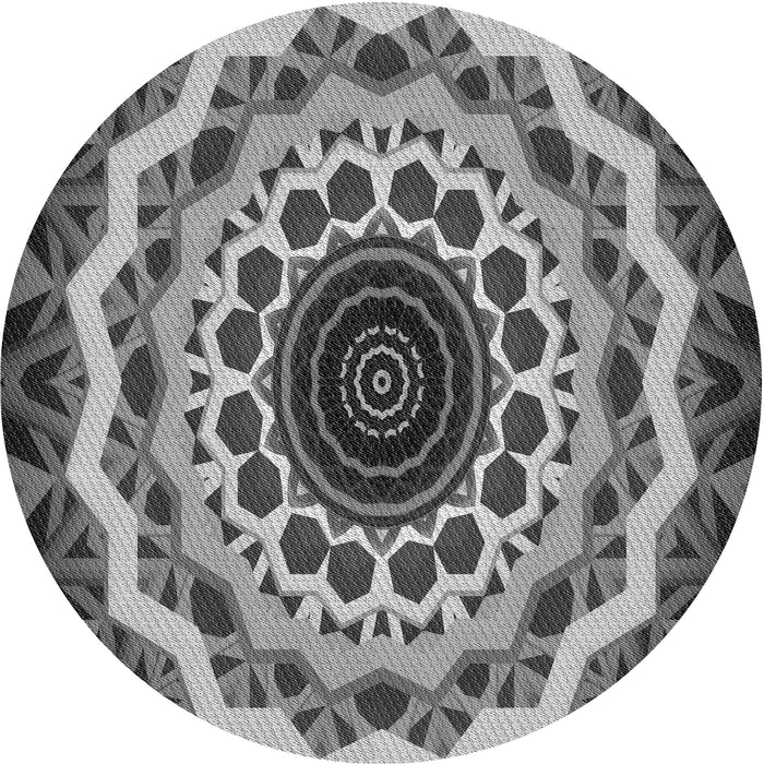 Square Patterned Black Rug, pat1871gry