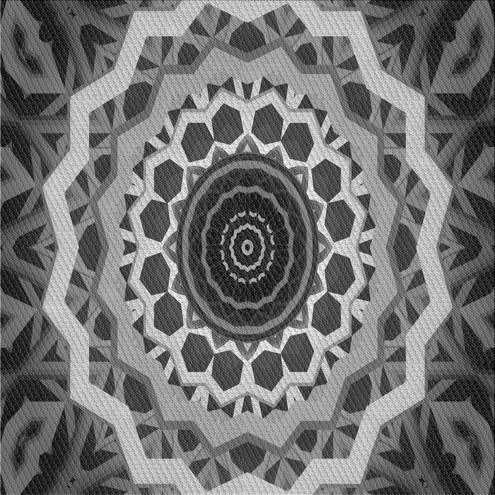 Round Machine Washable Transitional Black Rug, wshpat1871gry