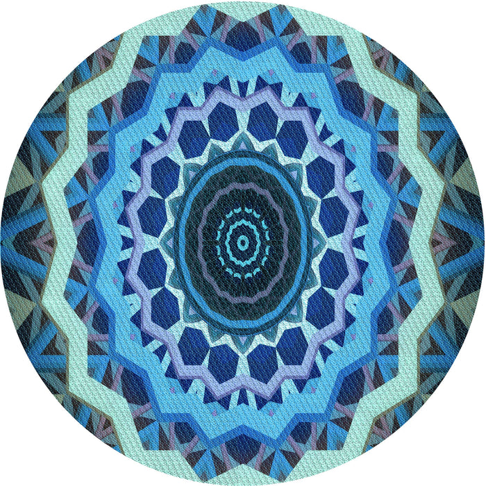 Square Patterned Blue Turquoise Green Rug, pat1871lblu