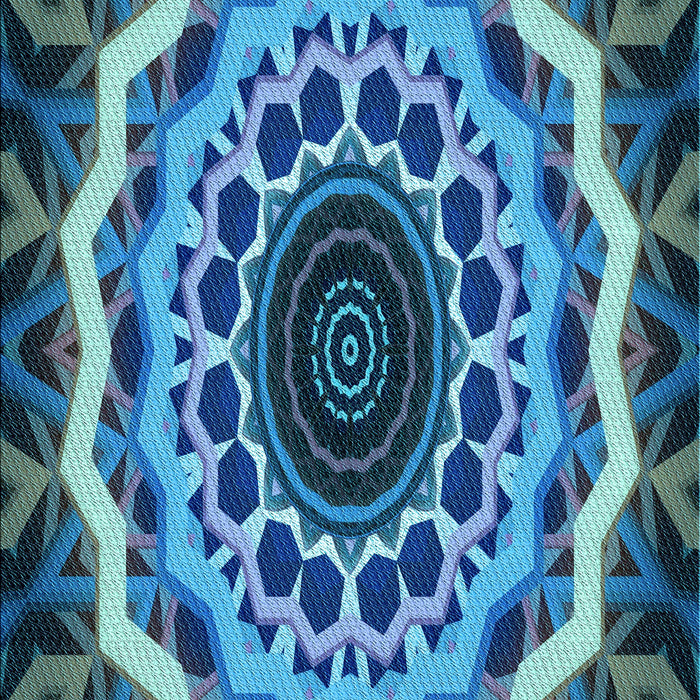 Patterned Blue Turquoise Green Rug, pat1871lblu