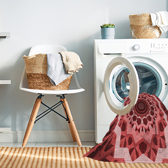 Machine Washable Transitional Red Rug in a Washing Machine, wshpat1871rd