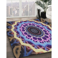 Patterned Dark Gray Novelty Rug, pat1871