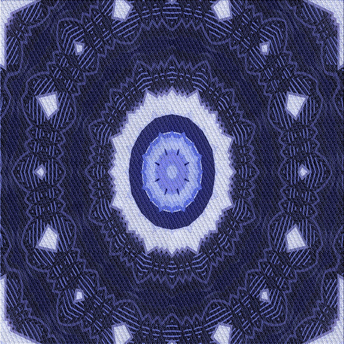 Round Patterned Night Blue Rug, pat1872blu