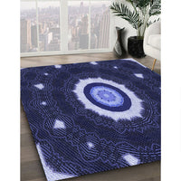 Patterned Night Blue Rug, pat1872blu