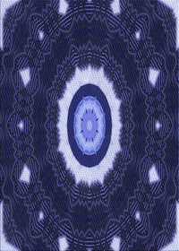 Machine Washable Transitional Night Blue Rug, wshpat1872blu