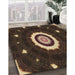 Machine Washable Transitional Black Brown Rug in a Family Room, wshpat1872brn