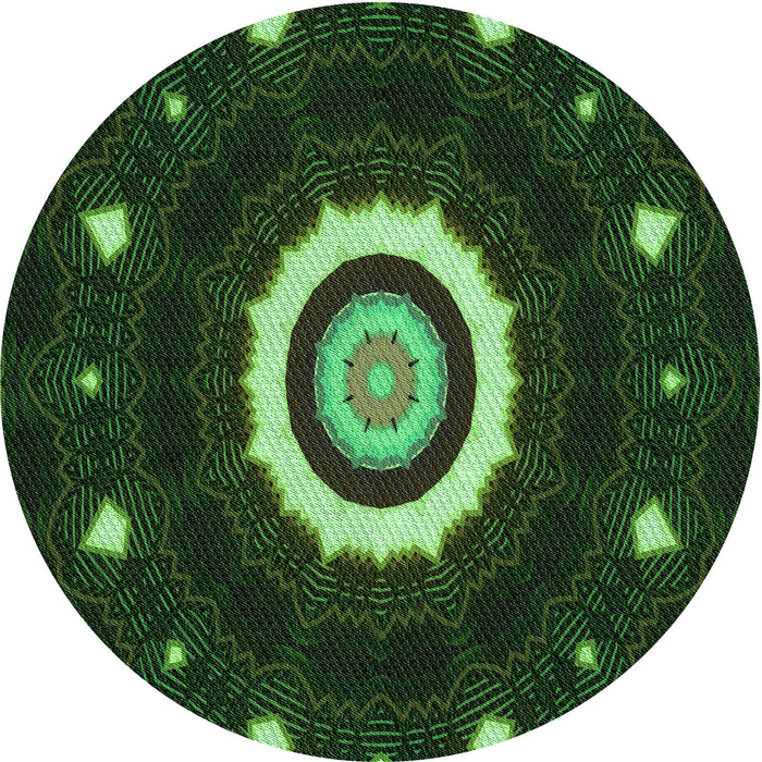 Square Patterned Dark Lime Green Rug, pat1872grn