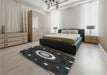 Patterned Midnight Gray Rug in a Bedroom, pat1872gry