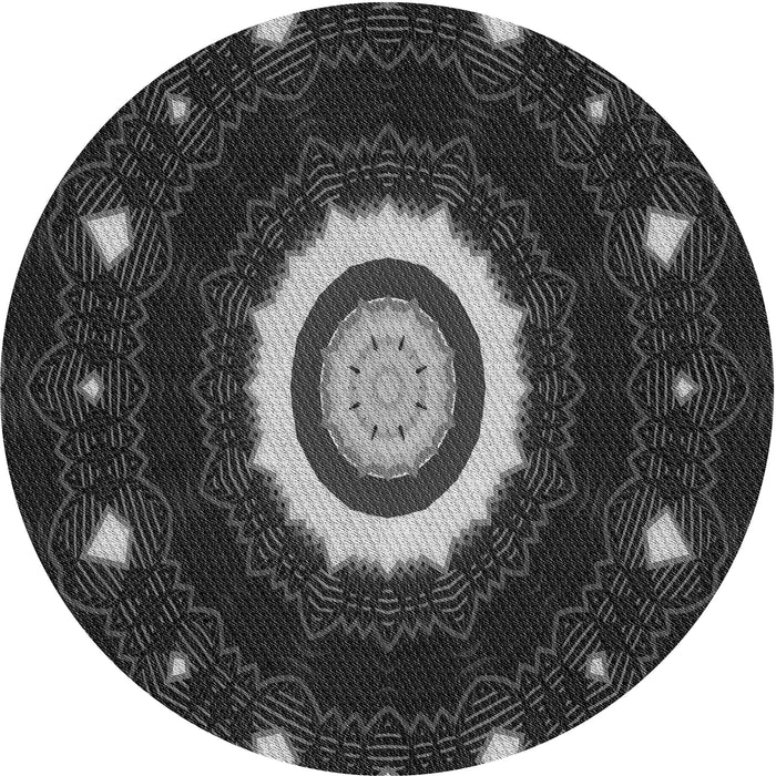 Square Patterned Midnight Gray Rug, pat1872gry