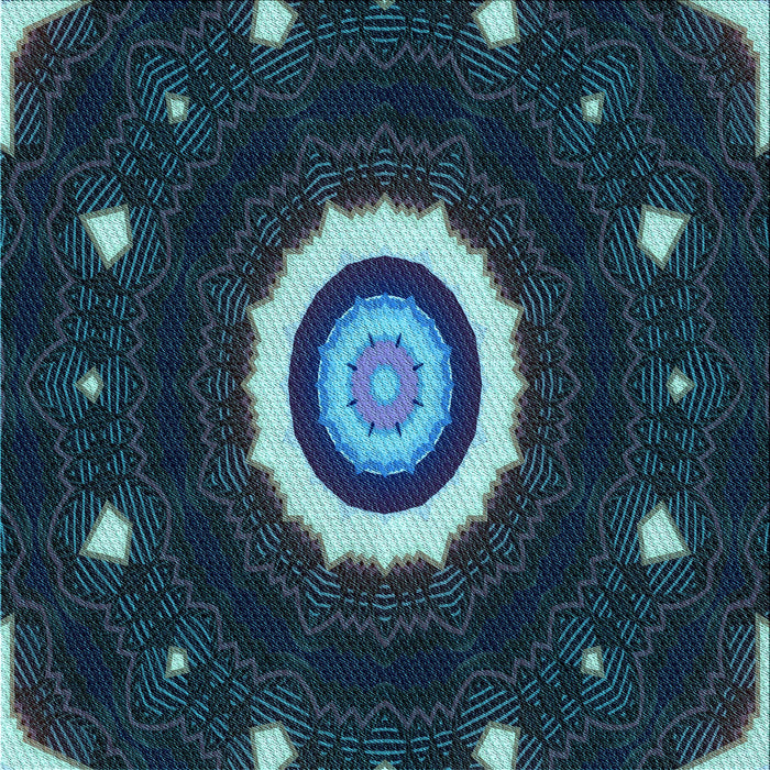 Round Patterned Glacial Blue Ice Blue Rug, pat1872lblu