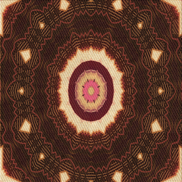 Round Patterned Red Rug, pat1872org