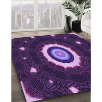 Patterned Dark Orchid Purple Rug, pat1872pur