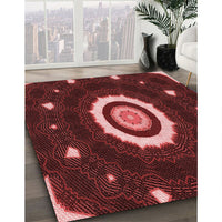 Patterned Cherry Red Rug, pat1872rd