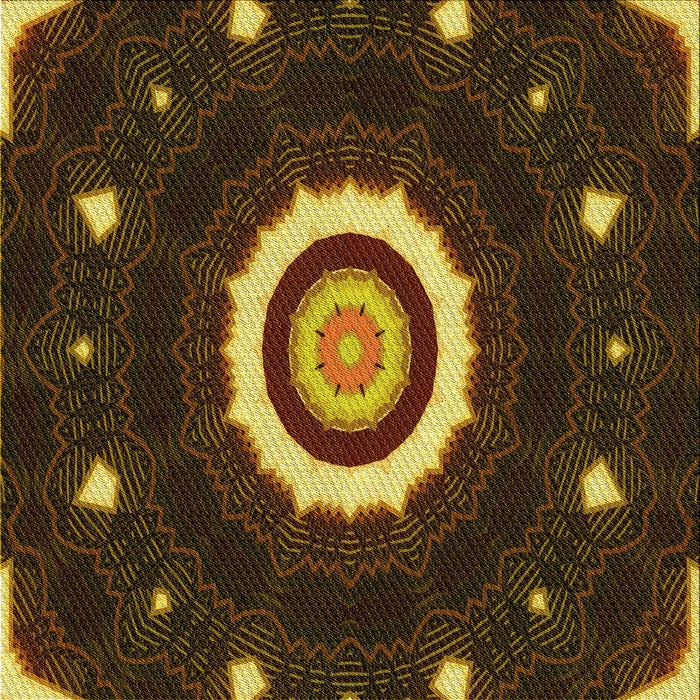 Round Patterned Black Brown Rug, pat1872yw