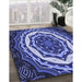 Machine Washable Transitional Sky Blue Rug in a Family Room, wshpat1873blu