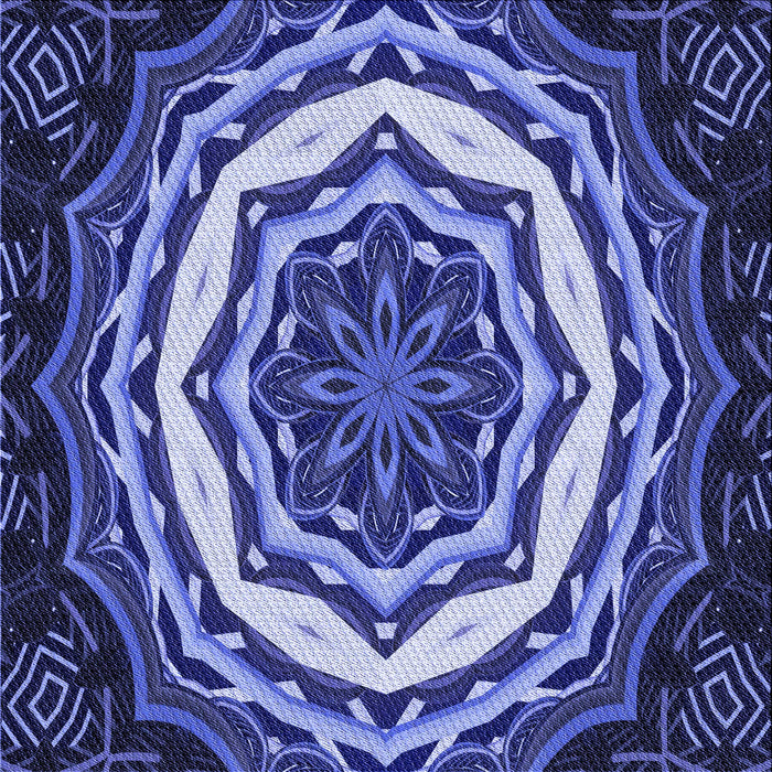 Round Patterned Sky Blue Rug, pat1873blu