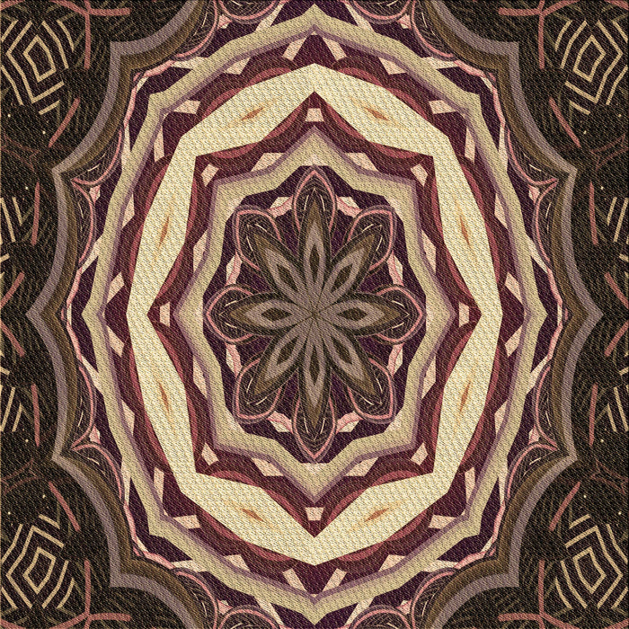 Round Patterned Peru Brown Rug, pat1873brn