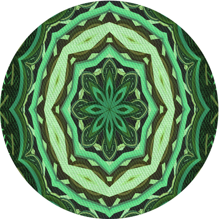 Square Patterned Dark Forest Green Rug, pat1873grn