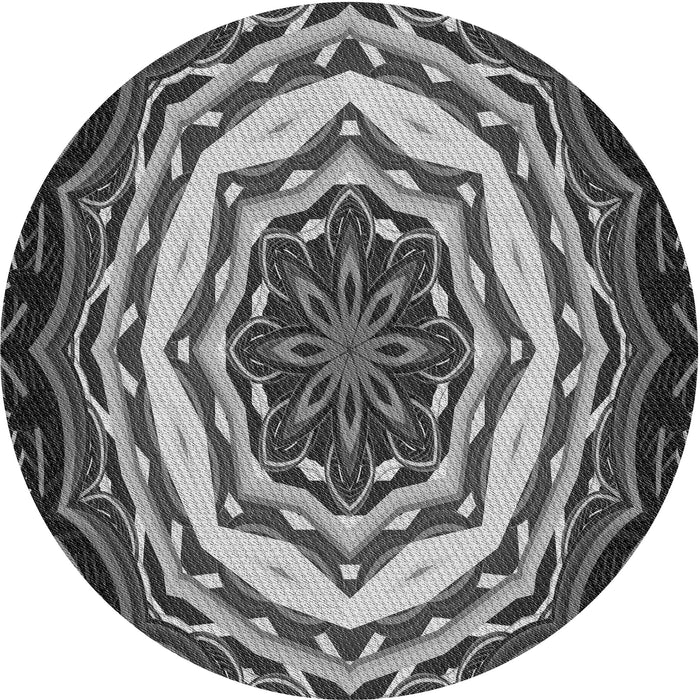 Square Patterned Dark Gray Rug, pat1873gry