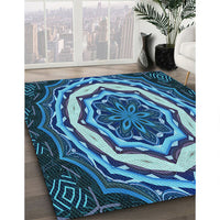 Patterned Lapis Blue Rug, pat1873lblu