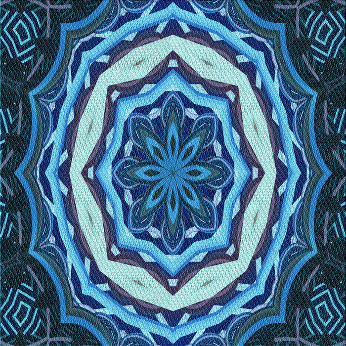 Round Patterned Lapis Blue Rug, pat1873lblu