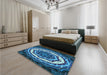 Patterned Lapis Blue Rug in a Bedroom, pat1873lblu