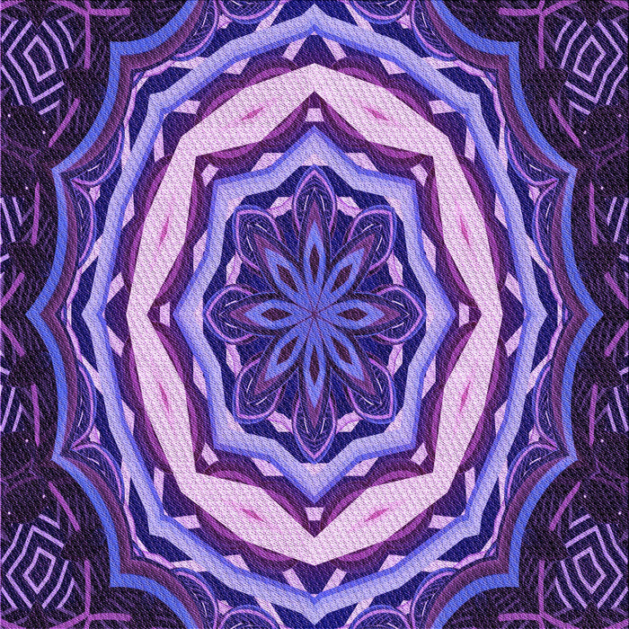 Round Patterned Indigo Purple Rug, pat1873pur