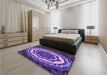 Patterned Indigo Purple Rug in a Bedroom, pat1873pur