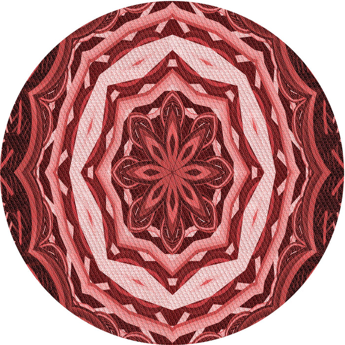 Square Patterned Crimson Red Rug, pat1873rd