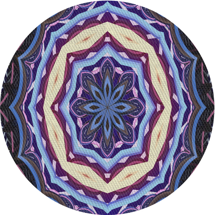 Sideview of Patterned Dark Purple Novelty Rug, pat1873