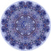 Square Patterned Deep Periwinkle Purple Rug, pat1874blu