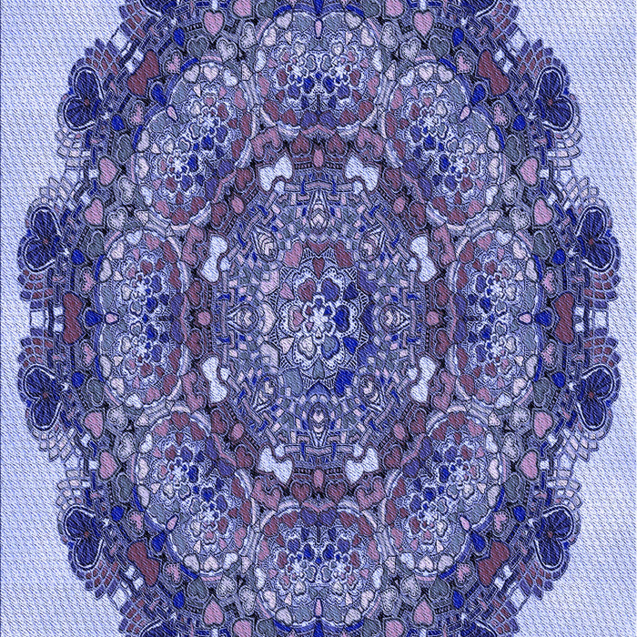 Machine Washable Transitional Deep Periwinkle Purple Rug, wshpat1874blu