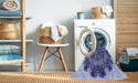 Machine Washable Transitional Deep Periwinkle Purple Rug in a Washing Machine, wshpat1874blu