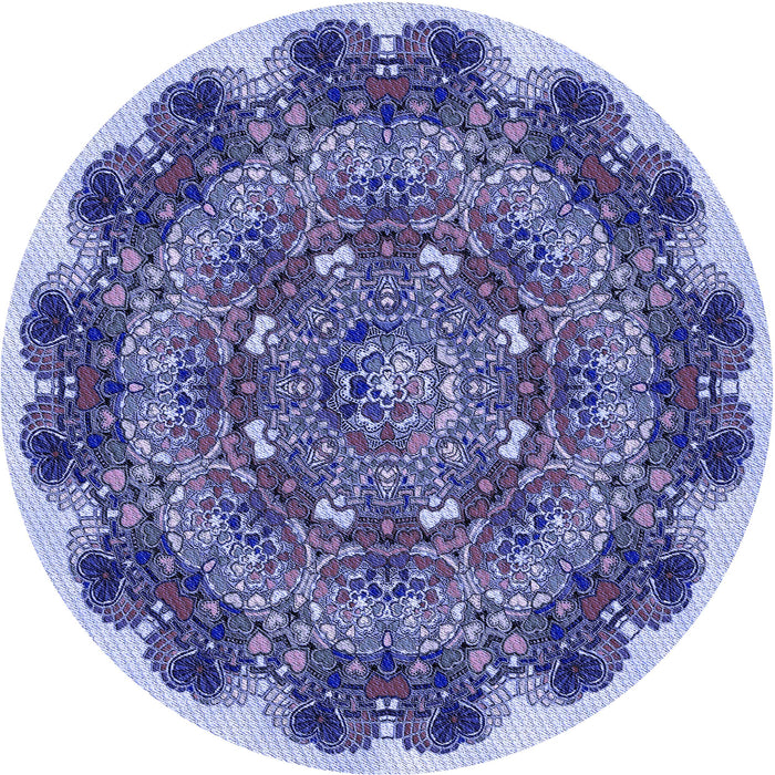 Square Machine Washable Transitional Deep Periwinkle Purple Rug in a Living Room, wshpat1874blu