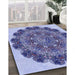 Patterned Deep Periwinkle Purple Rug in Family Room, pat1874blu