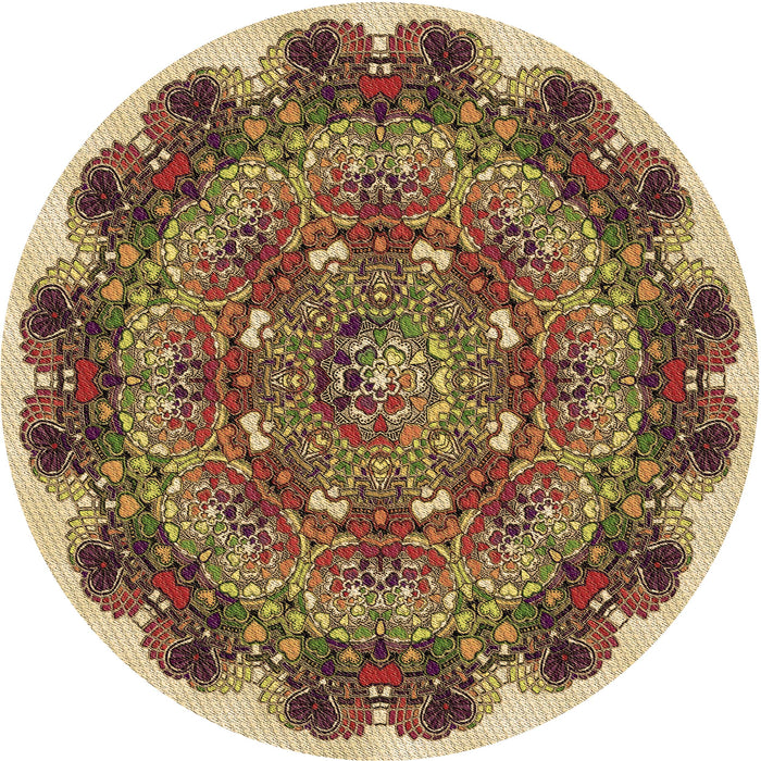 Square Patterned Yellow Rug, pat1874brn